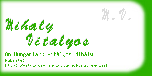 mihaly vitalyos business card
