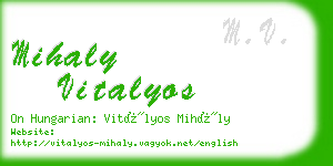 mihaly vitalyos business card